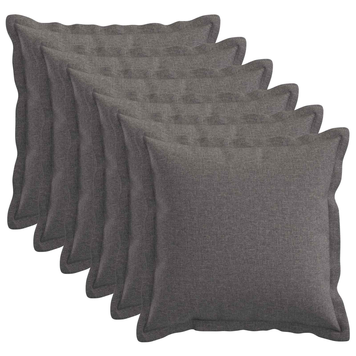 vidaXL Cushion with Pillow HOUTEN 6 pcs Light Grey Faux Linen