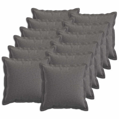 vidaXL Cushion with Pillow HOUTEN 12 pcs Light Grey Faux Linen
