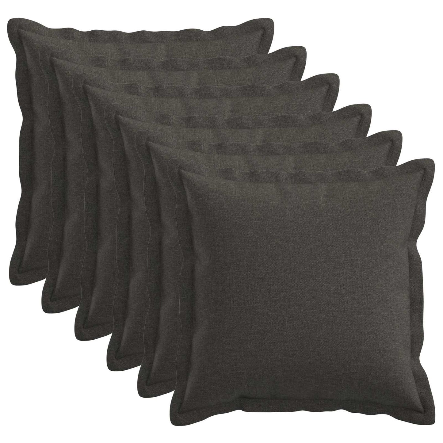 vidaXL Cushion with Pillow HOUTEN 6 pcs Dark Grey Faux Linen