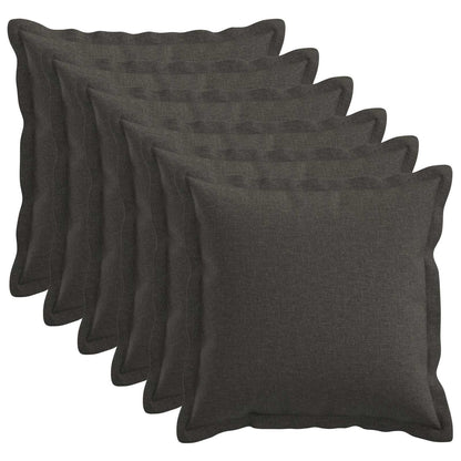 vidaXL Cushion with Pillow HOUTEN 6 pcs Dark Grey Faux Linen