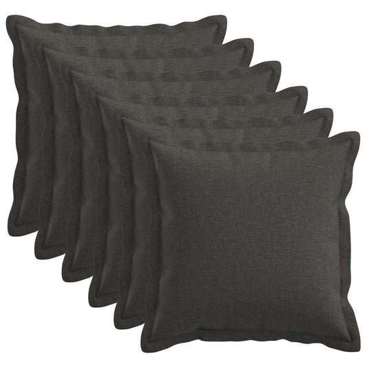 vidaXL Cushion with Pillow HOUTEN 6 pcs Dark Grey Faux Linen