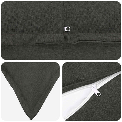 vidaXL Cushion with Pillow HOUTEN 12 pcs Dark Grey Faux Linen
