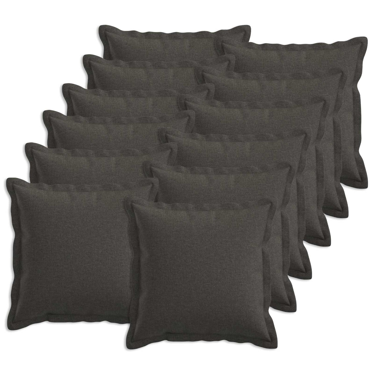vidaXL Cushion with Pillow HOUTEN 12 pcs Dark Grey Faux Linen