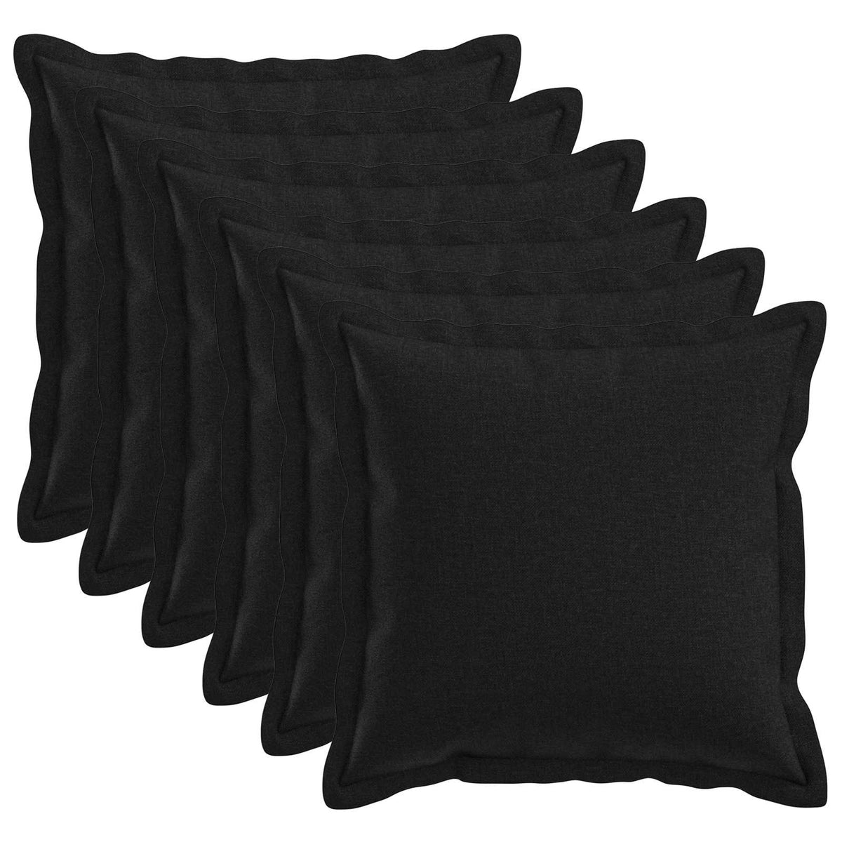 vidaXL Cushion with Pillow HOUTEN 6 pcs Black Faux Linen