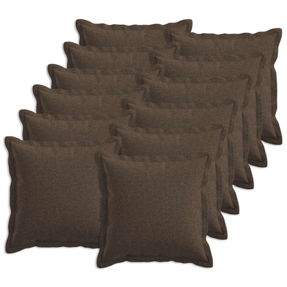 vidaXL Cushion with Pillow HOUTEN 12 pcs Taupe Faux Linen