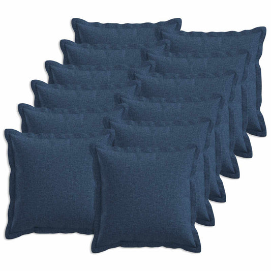 vidaXL Cushion with Pillow HOUTEN 12 pcs Blue Faux Linen
