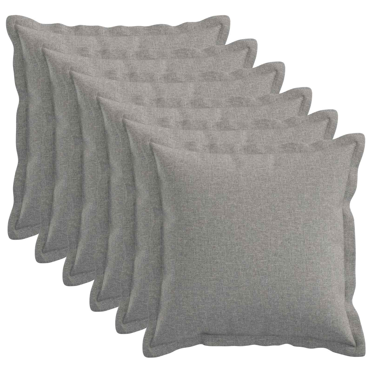 vidaXL Cushion with Pillow HOUTEN 6 pcs Cloud Grey Faux Linen