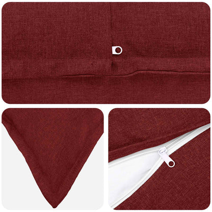 vidaXL Cushion with Pillow HOUTEN 12 pcs Wine Red Faux Linen