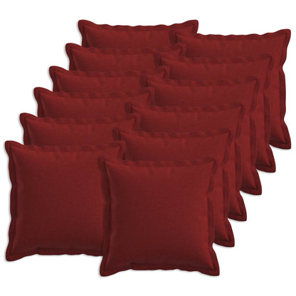 vidaXL Cushion with Pillow HOUTEN 12 pcs Wine Red Faux Linen