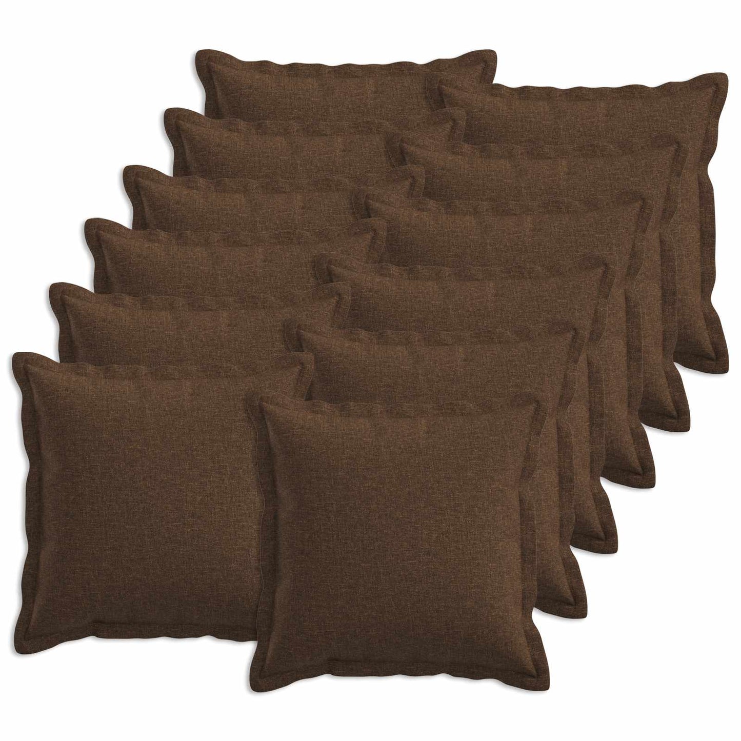 vidaXL Cushion with Pillow HOUTEN 12 pcs Brown Faux Linen