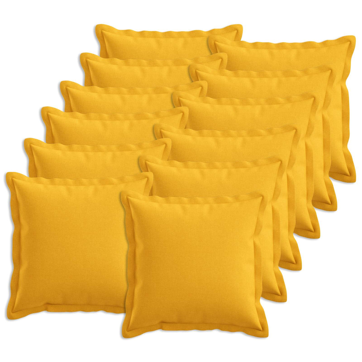 vidaXL Cushion with Pillow HOUTEN 12 pcs Light Yellow Faux Linen