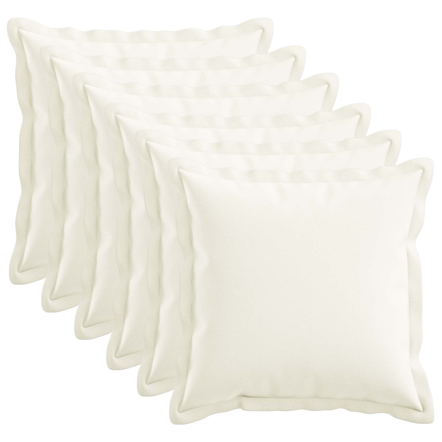 vidaXL Cushion with Pillow HOUTEN 6 pcs White Faux Linen