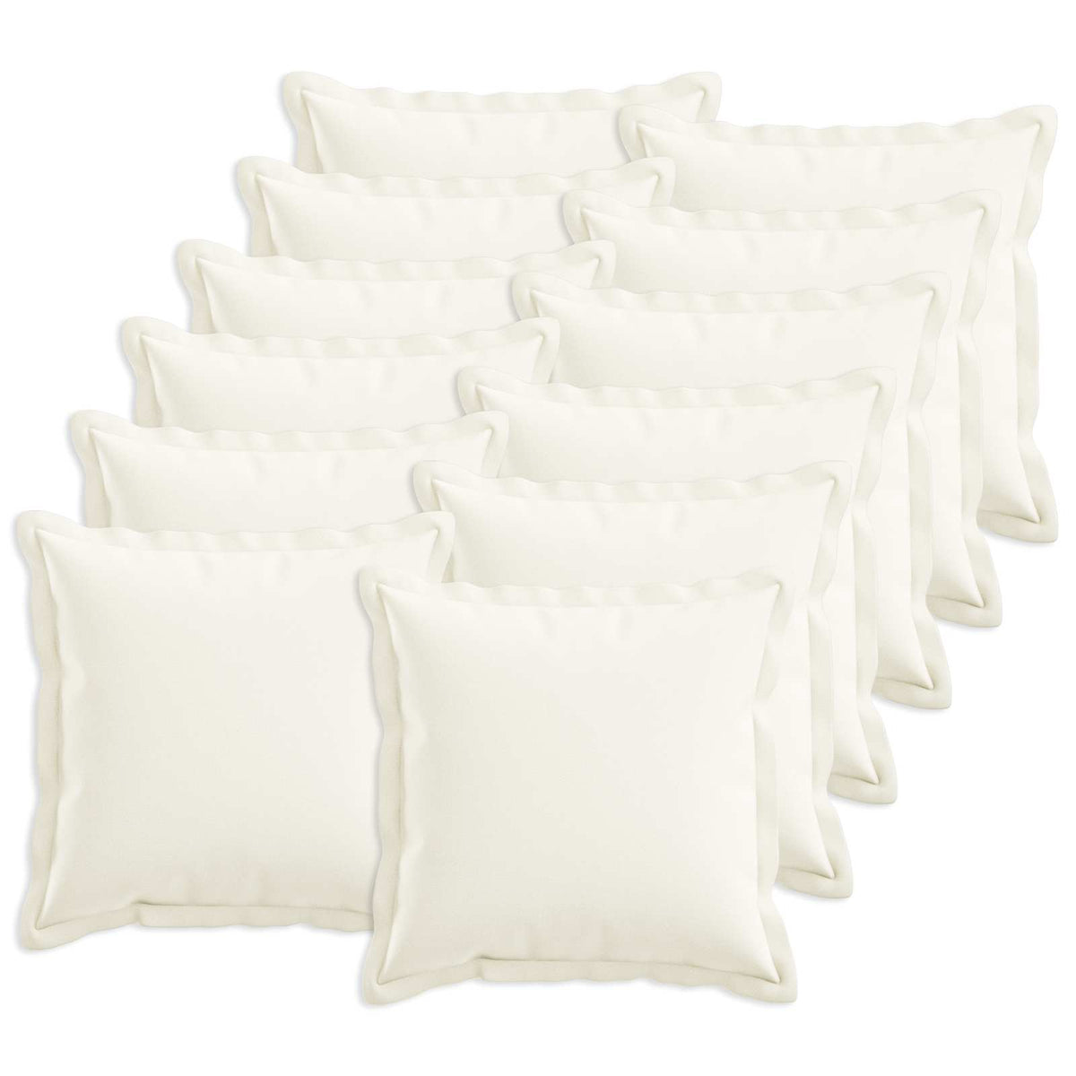 vidaXL Cushion with Pillow HOUTEN 12 pcs White Faux Linen