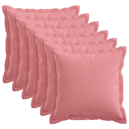 vidaXL Cushion with Pillow HOUTEN 6 pcs Pink Faux Linen