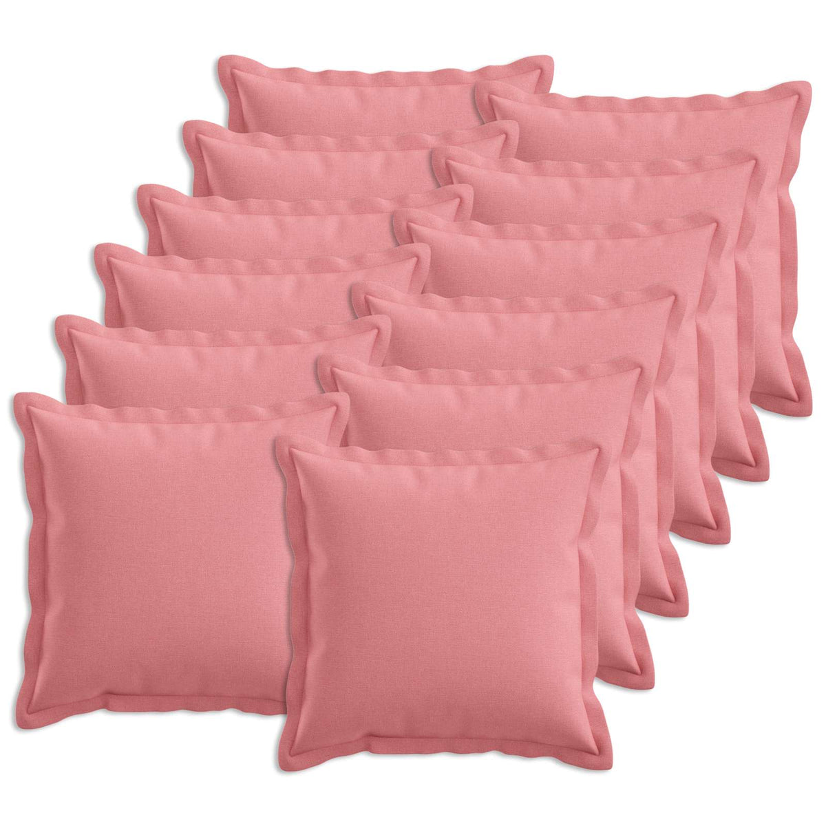 vidaXL Cushion with Pillow HOUTEN 12 pcs Pink Faux Linen