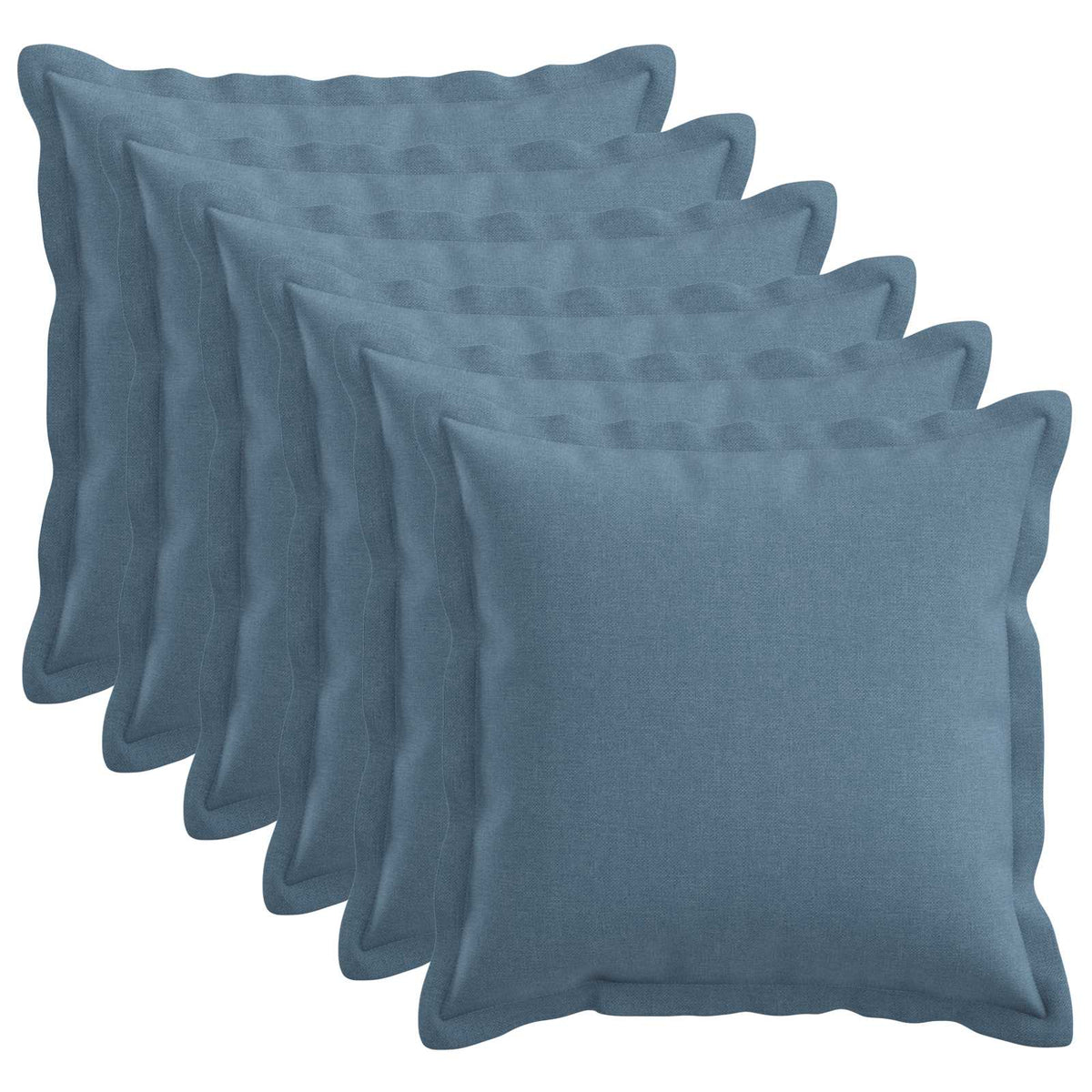 vidaXL Cushion with Pillow HOUTEN 6 pcs Jeans Blue Faux Linen