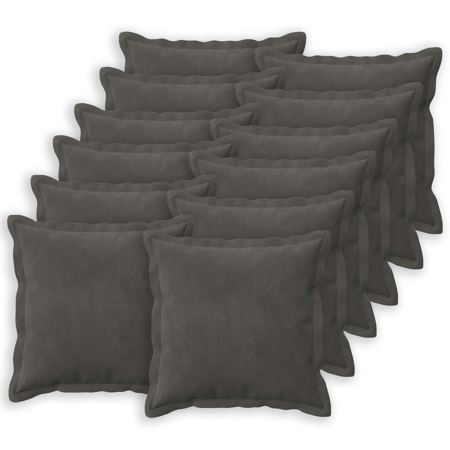 vidaXL Cushion with Pillow HOUTEN 12 pcs Dark Grey Velvet