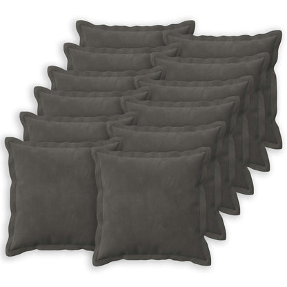 vidaXL Cushion with Pillow HOUTEN 12 pcs Dark Grey Velvet