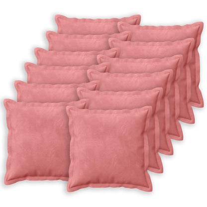 vidaXL Cushion with Pillow HOUTEN 12 pcs Pink Velvet