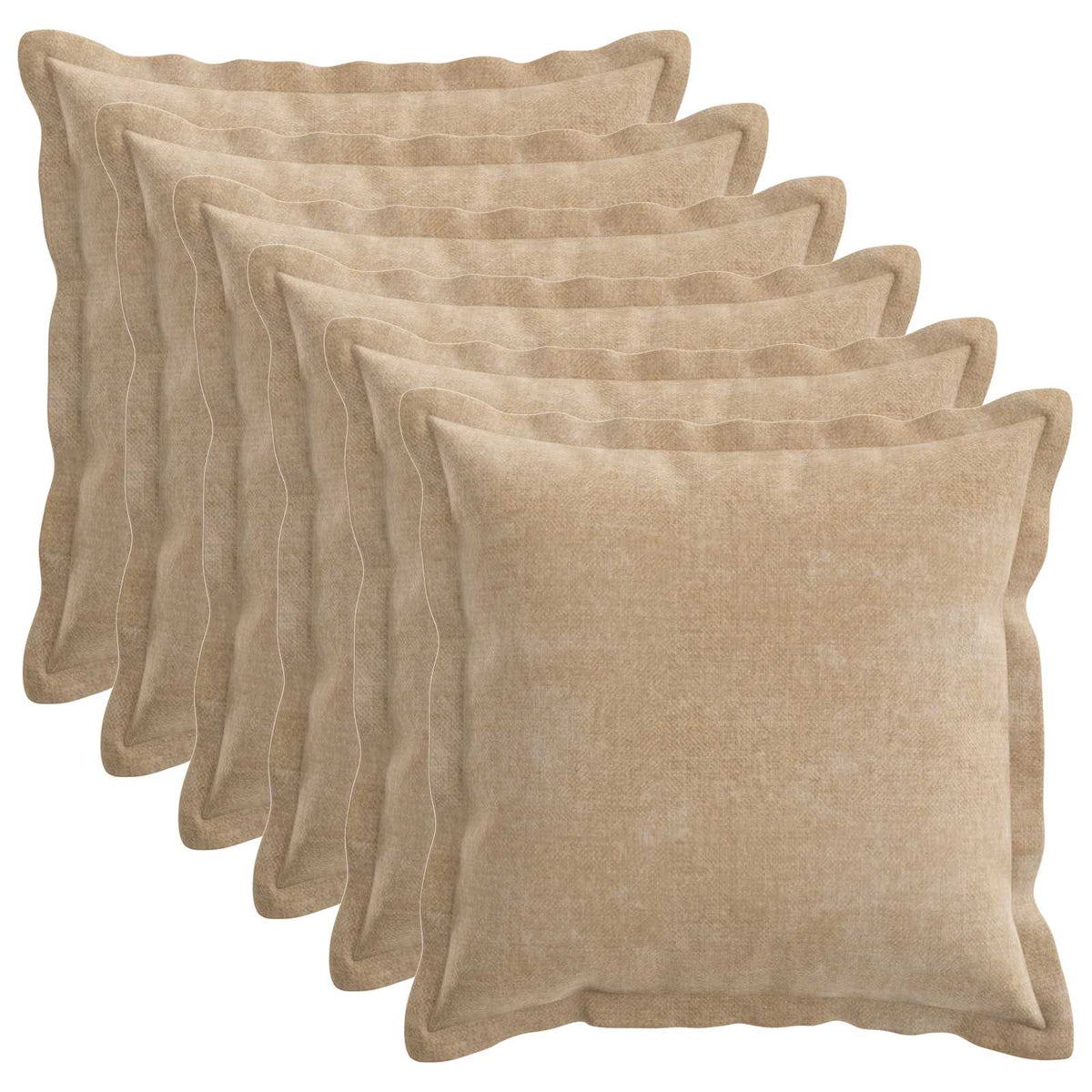 vidaXL Throw Pillow 6 pcs HOUTEN Taupe 45 x 45 cm Chenille Fabric