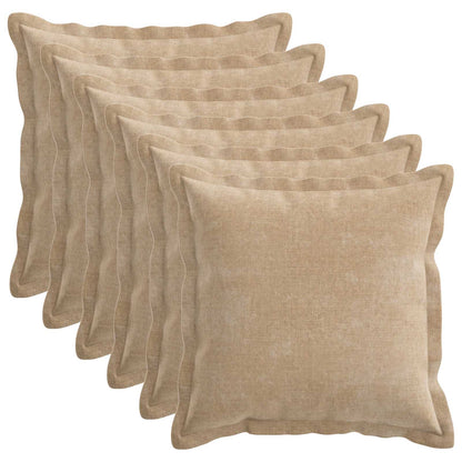 vidaXL Throw Pillow 6 pcs HOUTEN Taupe 45 x 45 cm Chenille Fabric