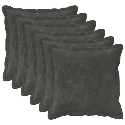 vidaXL Cushion with Pillow HOUTEN 6 pcs Anthracite Microfiber Fleece