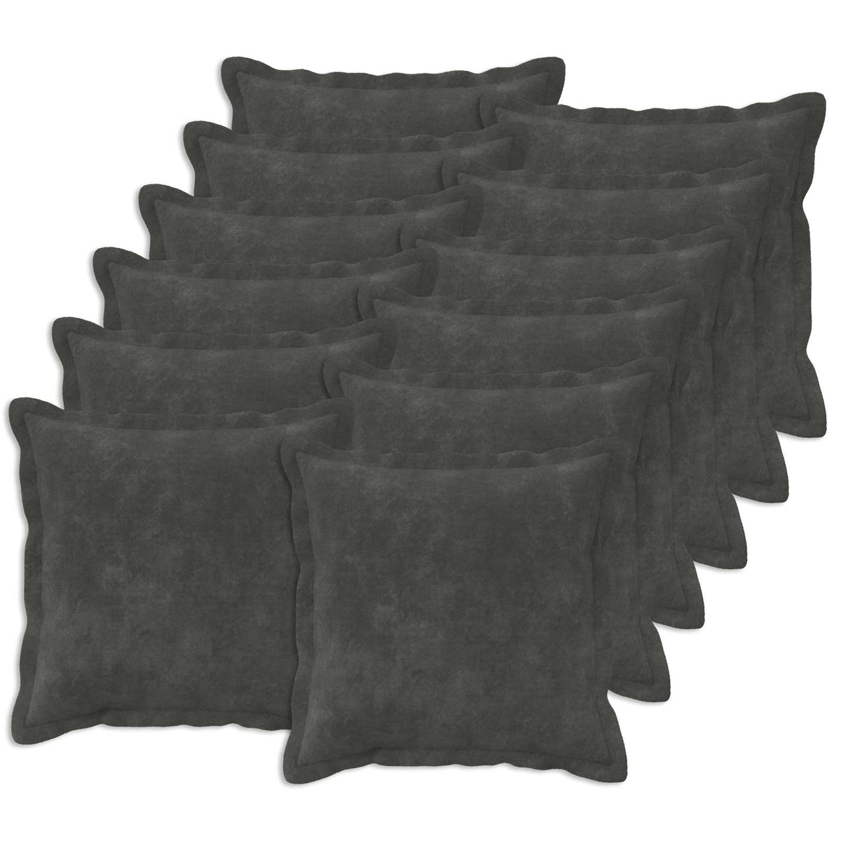 vidaXL Cushion with Pillow HOUTEN 12 pcs Anthracite Microfiber Fleece