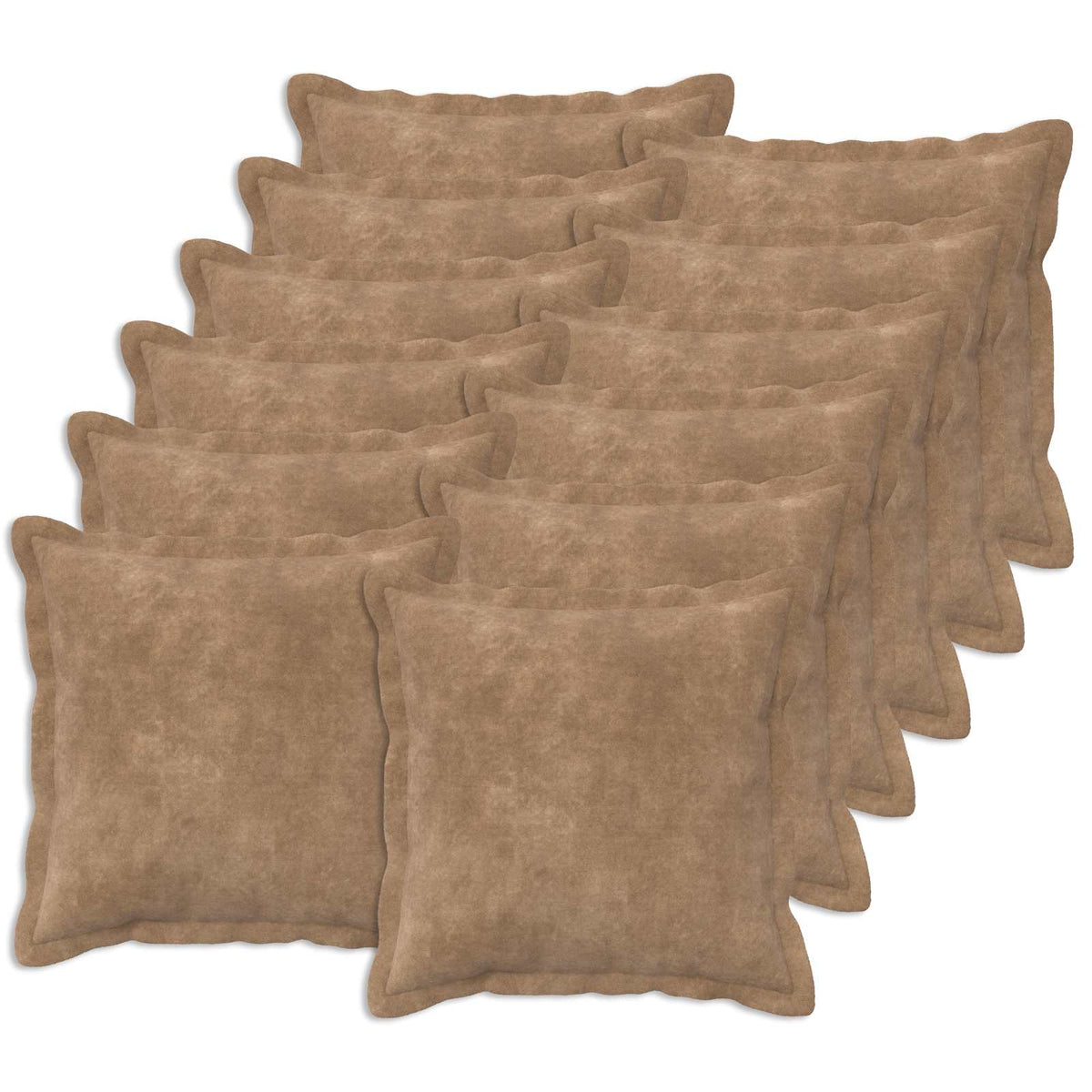 vidaXL Cushion with Pillow HOUTEN 12 pcs Taupe Microfiber Fleece