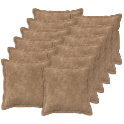 vidaXL Cushion with Pillow HOUTEN 12 pcs Taupe Microfiber Fleece