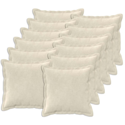 vidaXL Cushion with Pillow HOUTEN 12 pcs Cream Microfiber Fleece
