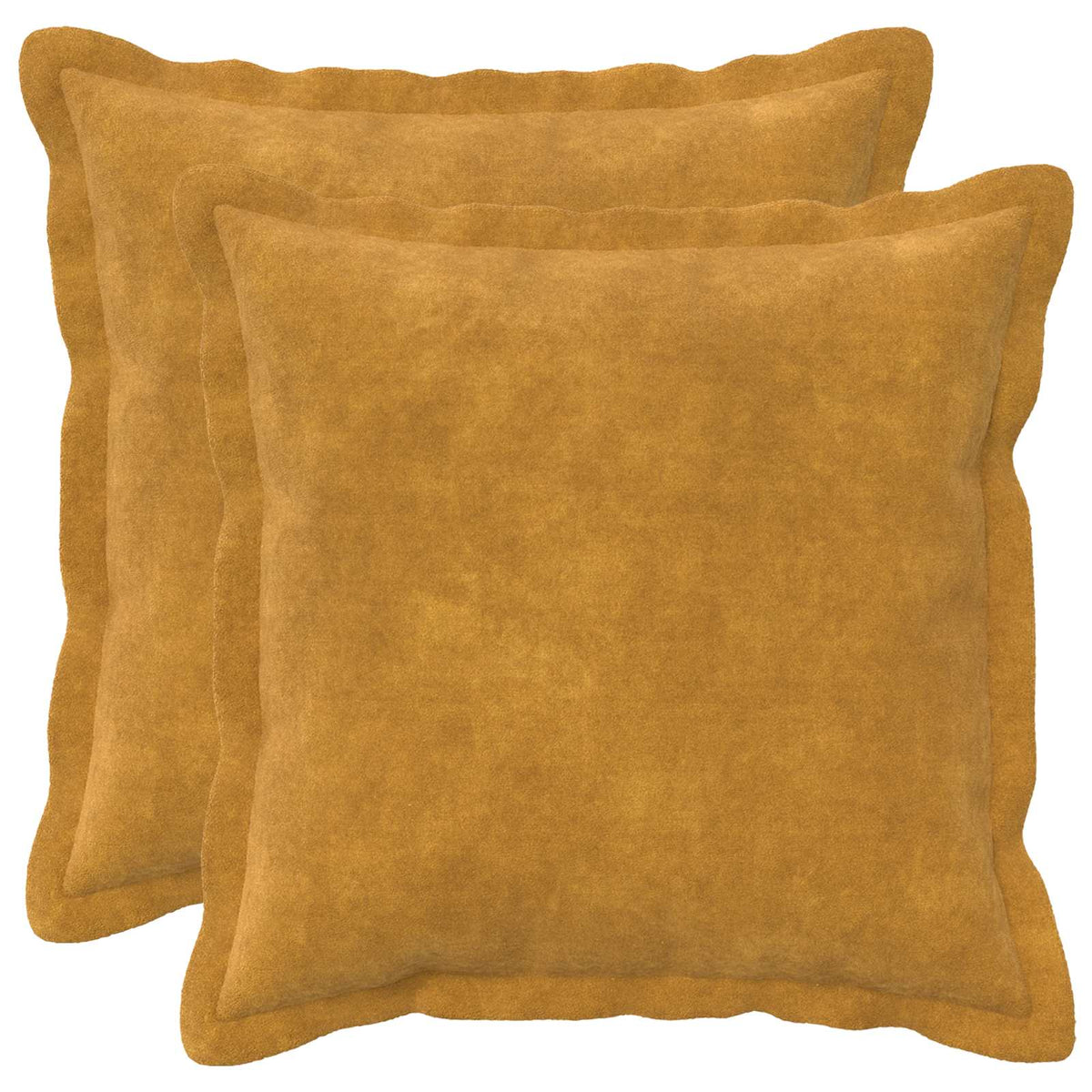 vidaXL Cushion with Pillow HOUTEN 2 pcs Yellow Microfiber Fleece