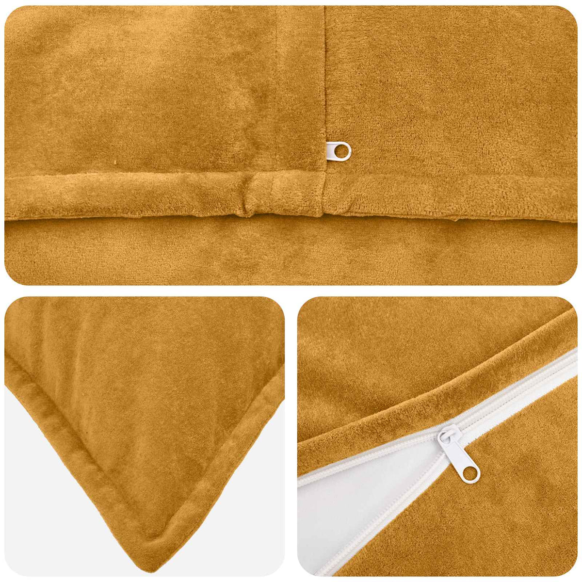 vidaXL Cushion with Pillow HOUTEN 6 pcs Yellow Microfiber Fleece