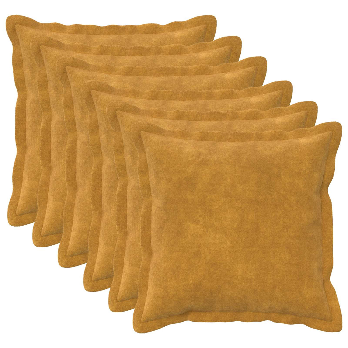 vidaXL Cushion with Pillow HOUTEN 6 pcs Yellow Microfiber Fleece