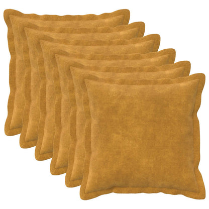vidaXL Cushion with Pillow HOUTEN 6 pcs Yellow Microfiber Fleece