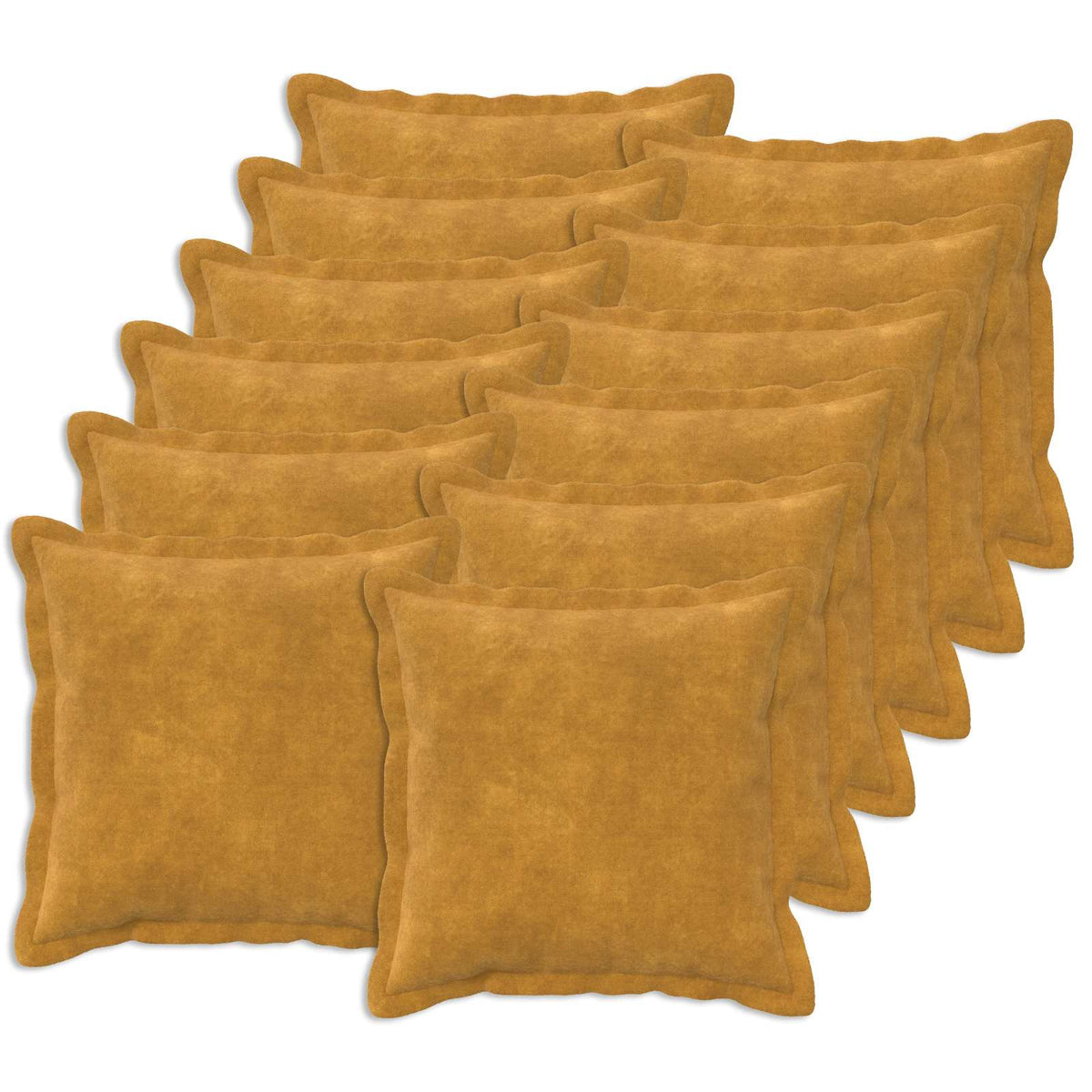 vidaXL Cushion with Pillow HOUTEN 12 pcs Yellow Microfiber Fleece