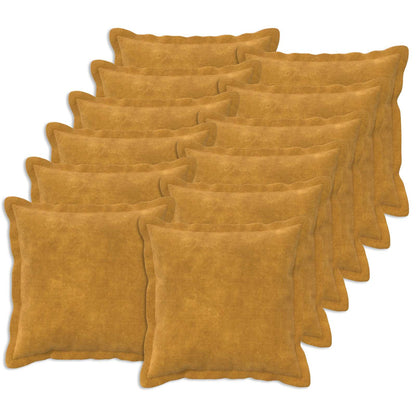 vidaXL Cushion with Pillow HOUTEN 12 pcs Yellow Microfiber Fleece