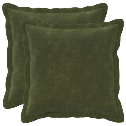 vidaXL Cushion with Pillow HOUTEN 2 pcs Green Microfiber Fleece