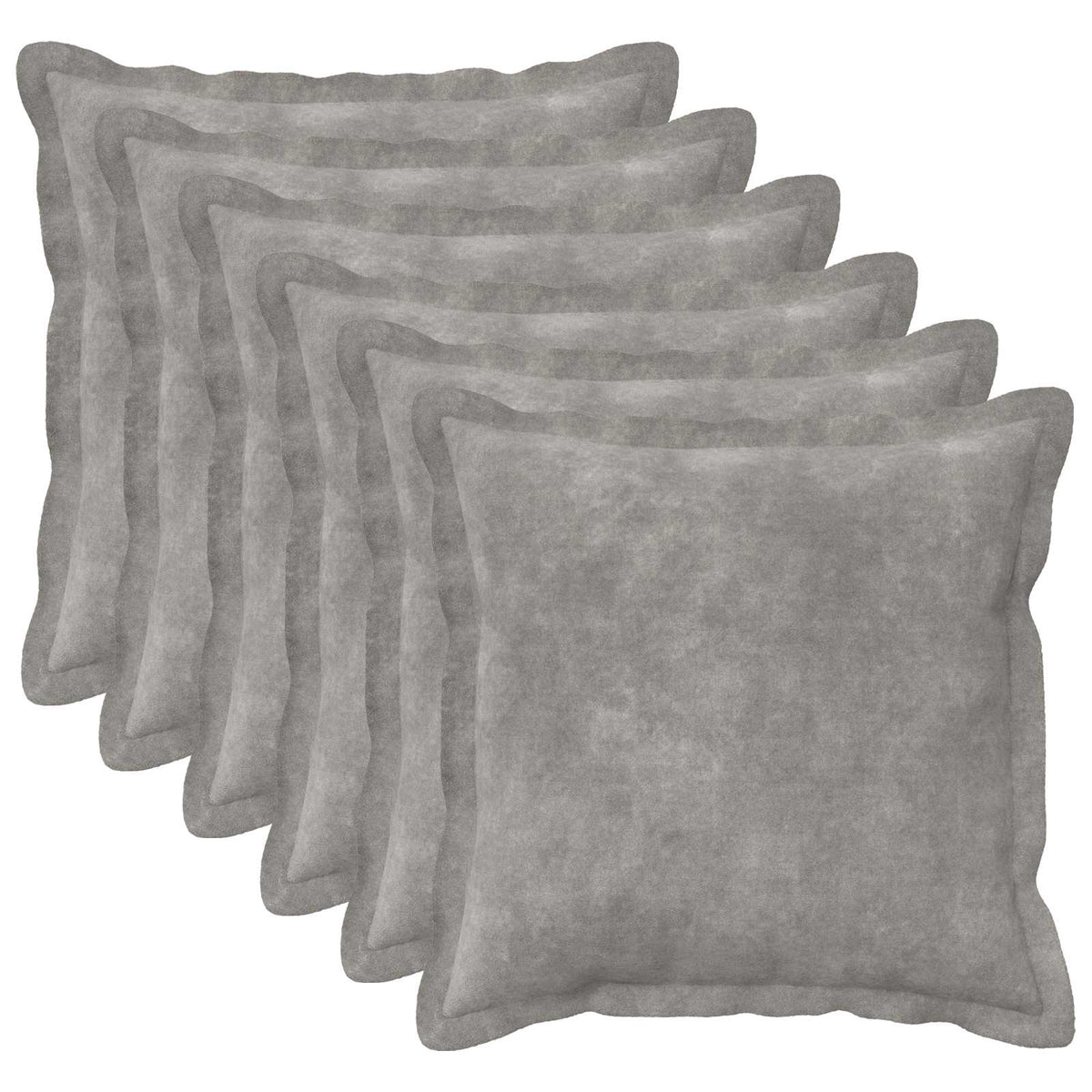 vidaXL Cushion with Pillow HOUTEN 6 pcs Light Grey Microfiber Fleece