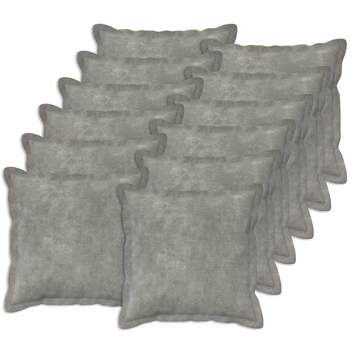 vidaXL Cushion with Pillow HOUTEN 12 pcs Light Grey Microfiber Fleece