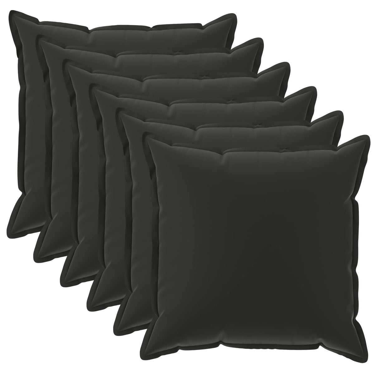 vidaXL Cushion with Pillow HOUTEN 6 pcs Black Polyester