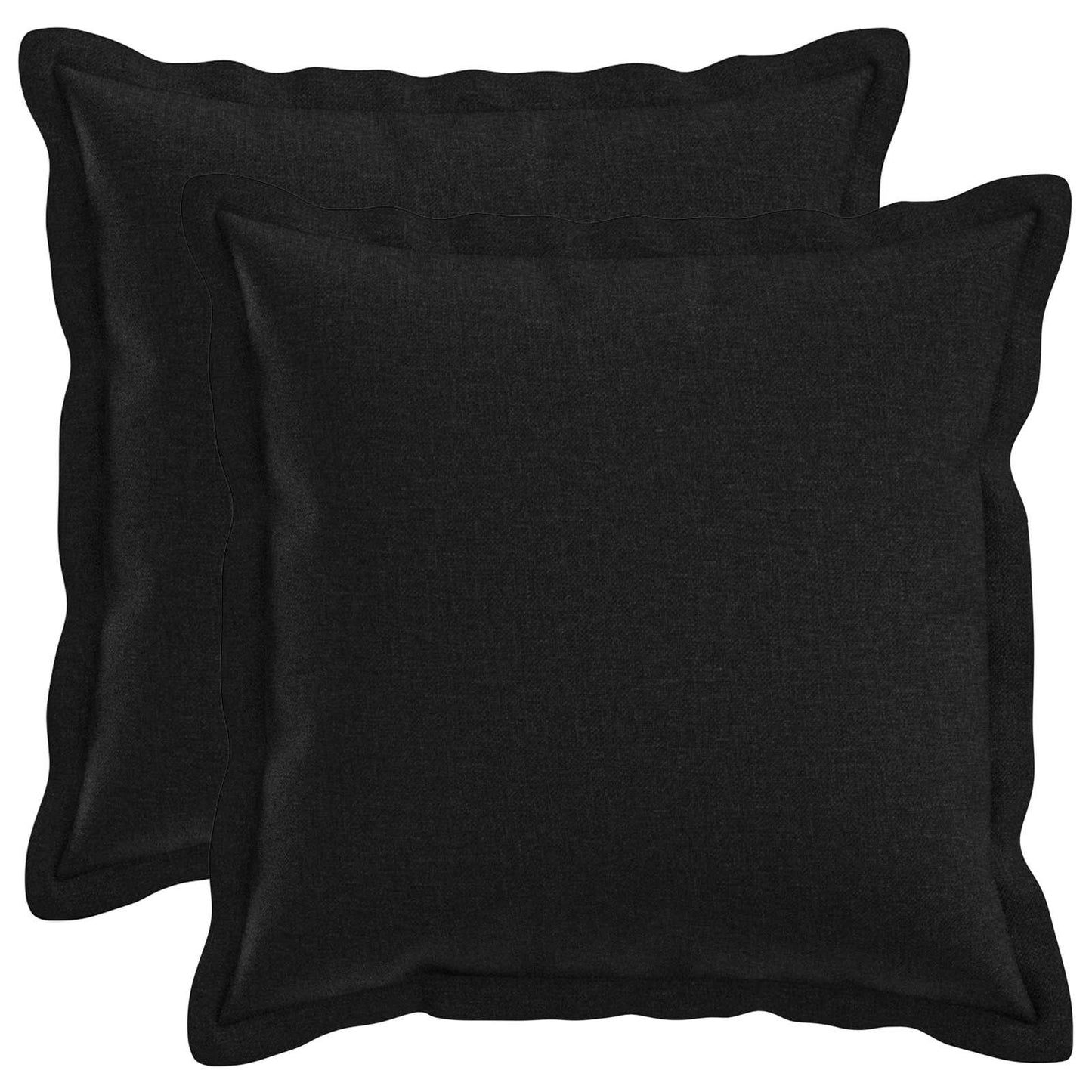 vidaXL Cushion with Pillow HOUTEN 2 pcs Black Faux Linen