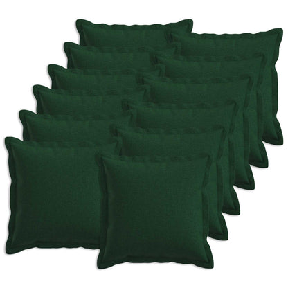 vidaXL Cushion with Pillow HOUTEN 12 pcs Dark Green Faux Linen