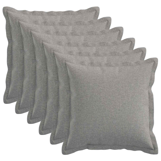 vidaXL Cushion with Pillow HOUTEN 6 pcs Cloud Grey Faux Linen