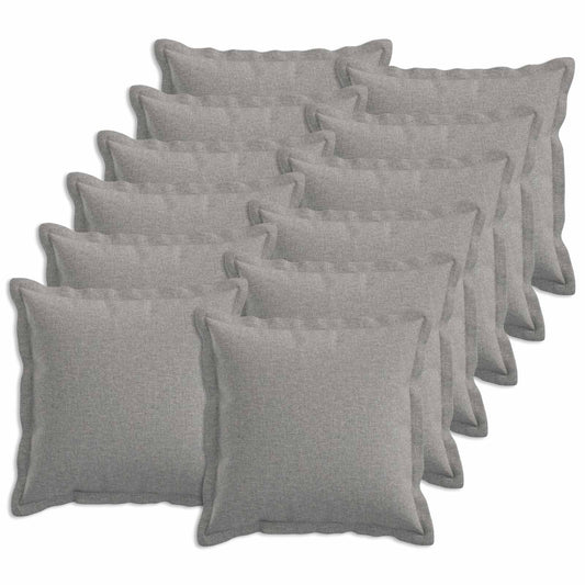 vidaXL Cushion with Pillow HOUTEN 12 pcs Cloud Grey Faux Linen