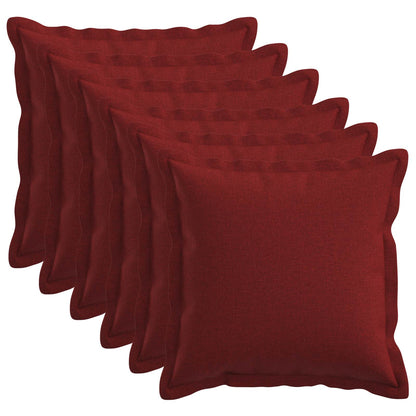 vidaXL Cushion with Pillow HOUTEN 6 pcs Wine Red Faux Linen