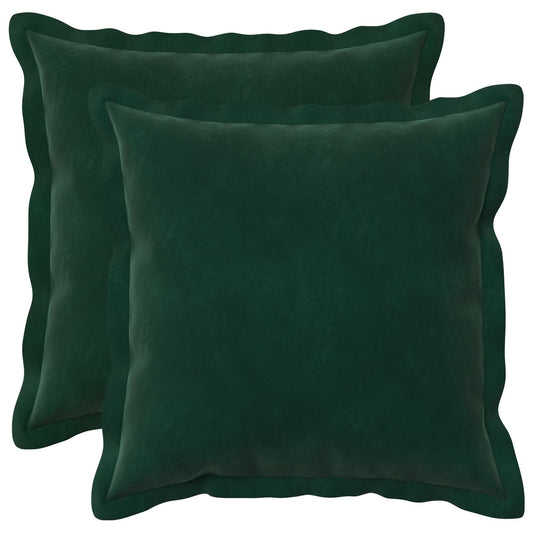 vidaXL Cushion with Pillow HOUTEN 2 pcs Dark Green Velvet