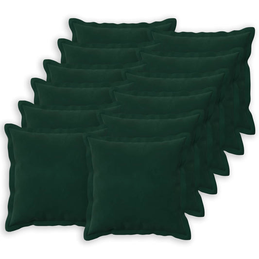 vidaXL Cushion with Pillow HOUTEN 12 pcs Dark Green Velvet