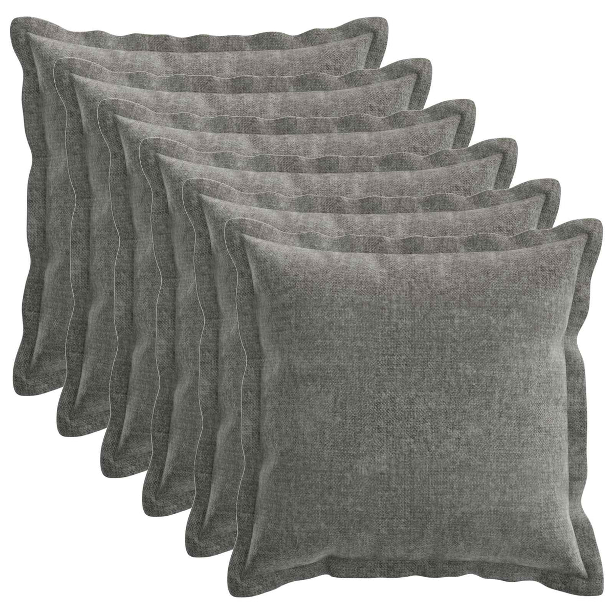 vidaXL Throw Pillow 6 pcs HOUTEN Dark Grey 50 x 50 cm Chenille Fabric