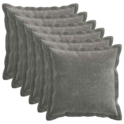 vidaXL Throw Pillow 6 pcs HOUTEN Dark Grey 50 x 50 cm Chenille Fabric