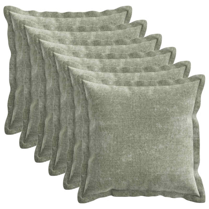 vidaXL Throw Pillow 6 pcs HOUTEN Green 50 x 50 cm Chenille Fabric